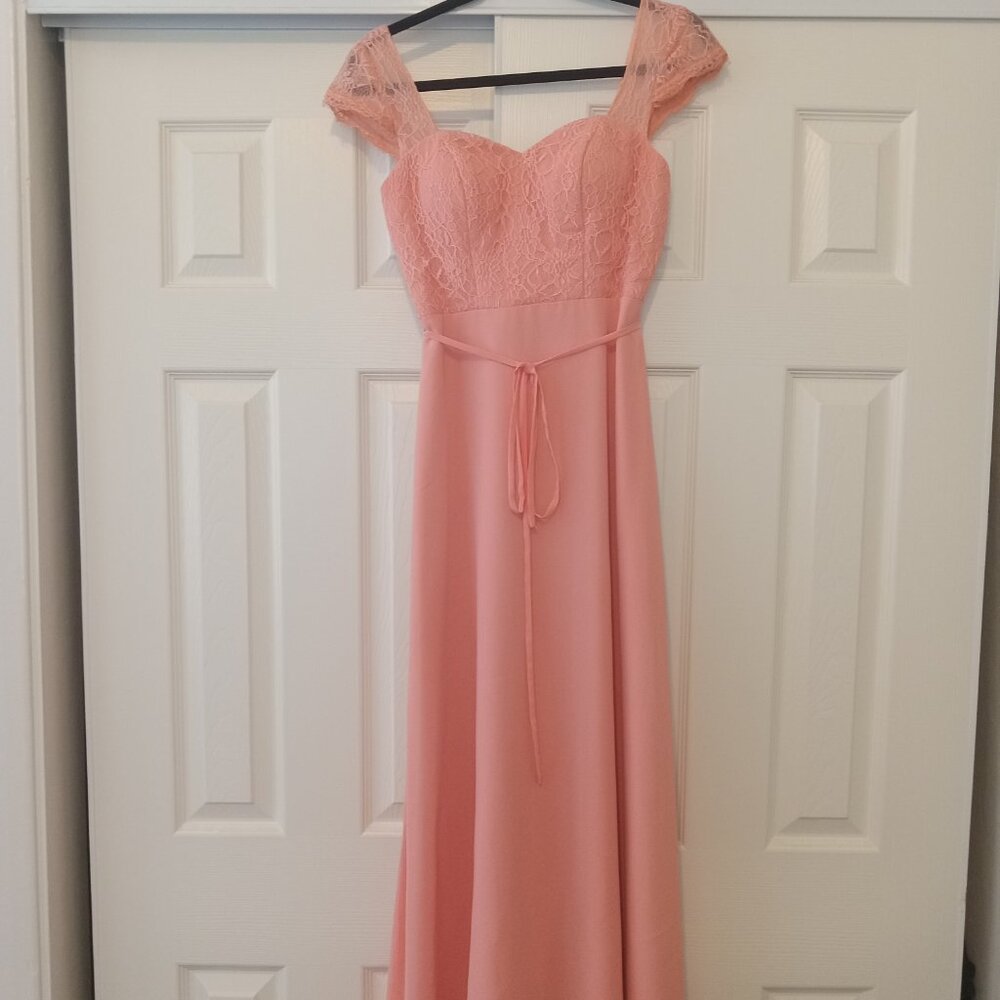 Azazie Coral Raveena Bridesmaid Dress